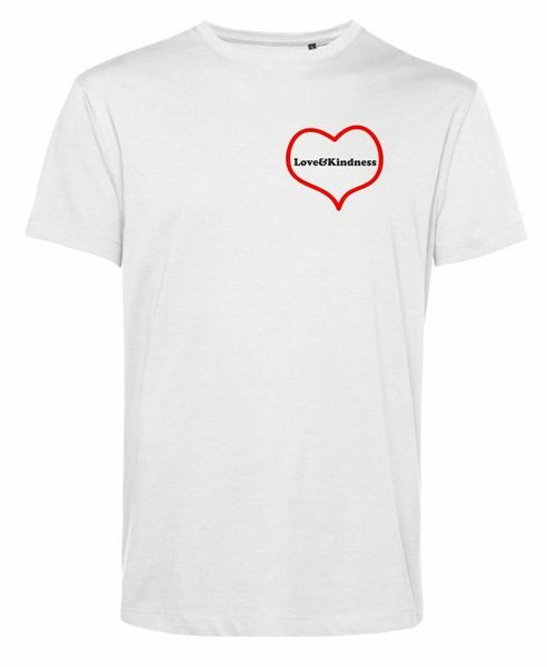 

love & kindness t-shirt - custom print, organic cotton tshirts, s-xxl, White;black