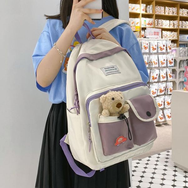 

female backpack for women waterproof nylon school bag multifunctional lady travel rucksack large capacity bags