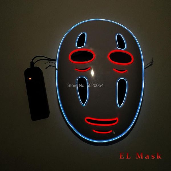 Máscaras de festa Gzyuchao El Night Club Cosplay Wire Mask Anonoymous Led para festas