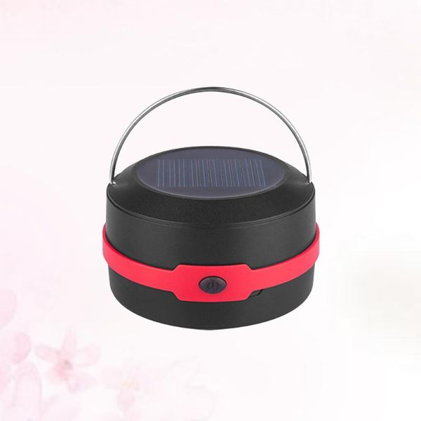 

portable lanterns led camping lights folded solar powered tent light bulb lantern for backpacking hiking fishing emergency (red)