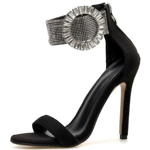 

dress shoes fashion high heels women sandals rhinestone gladiator comfortable #y0310778q, Black