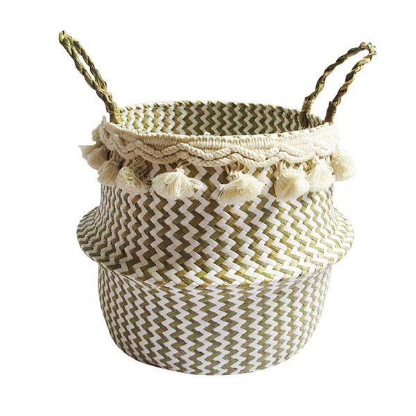 

white lattice (shell tassel) storage basket 2021 baskets