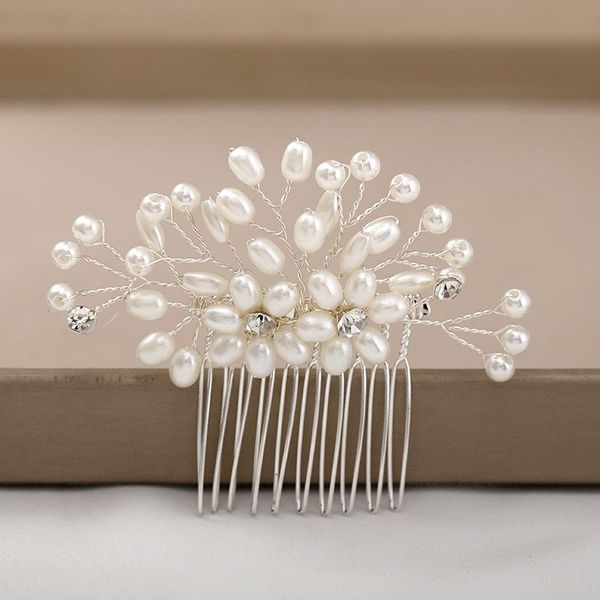 

hair clips & barrettes bridal pearl combs tiaras wedding accessories for women bride rhineestone crowns jewelry, Golden;silver