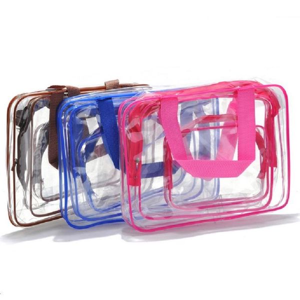 

transparent pvc cosmetic bag waterproof wash storage travel set bags & cases