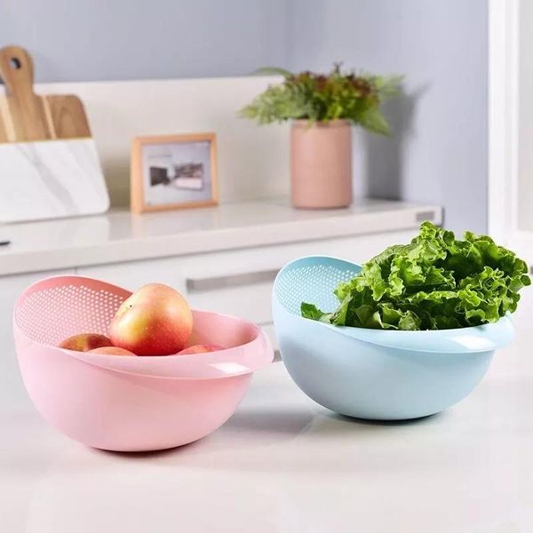 

storage baskets rice cleaner plastic washing sieve kitchen draining vegetable basket silicone colander bowl drain fruit