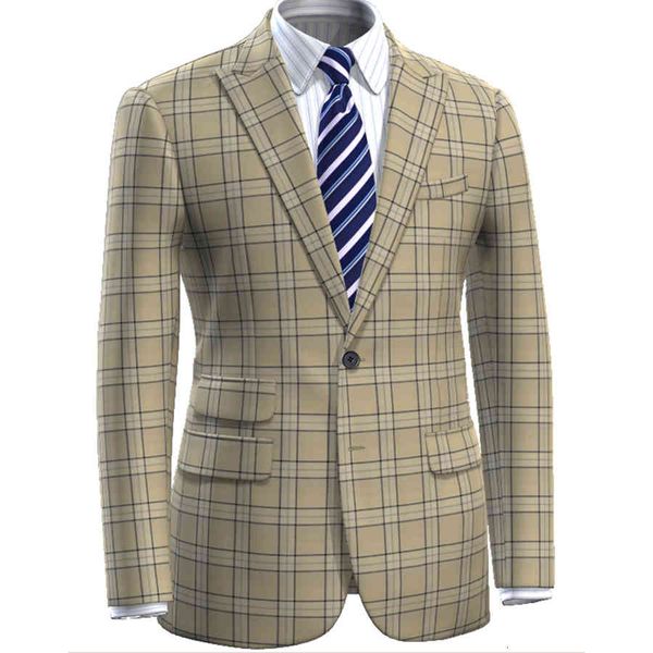 

men's suits & blazers men fashion stylish custom mens suit light brown plaid tailor made beige bespoke slim casual, White;black