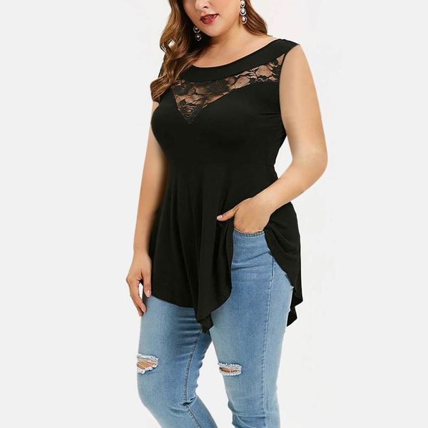 

women's t-shirt summer long loose tshirt women o-neck asymmetric t-shirts female plus size sleeveless tshirts 2021 #t3g, White