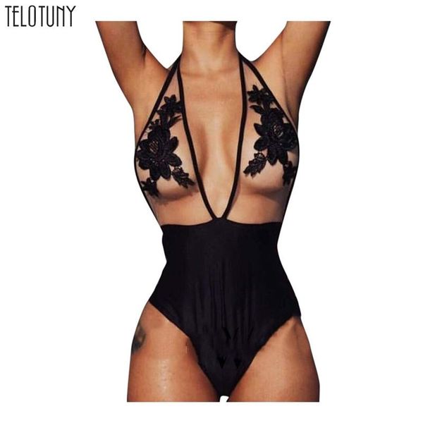 

arrivals summer swimwear set mujer women sexys one-piece rose embroidery patchwork mesh beachwear push up #2 suits