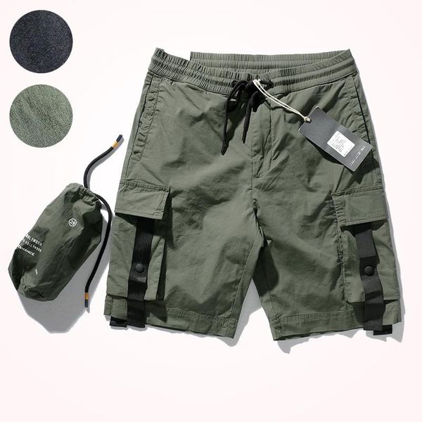 

men's shorts summer tooling fashion pure cotton loose thin high elastic quick drying multi pocket drawstring casual pants, White;black