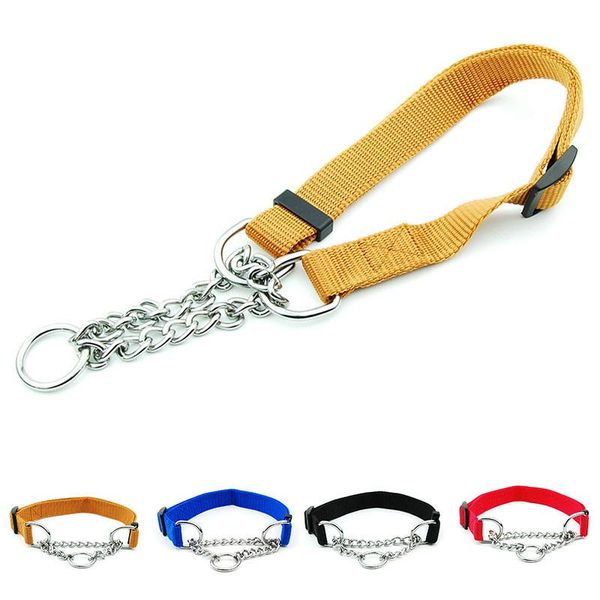 

dog collars & leashes martingal collar with welded link chain pet nylon slip pinch training accessories adjustable for large