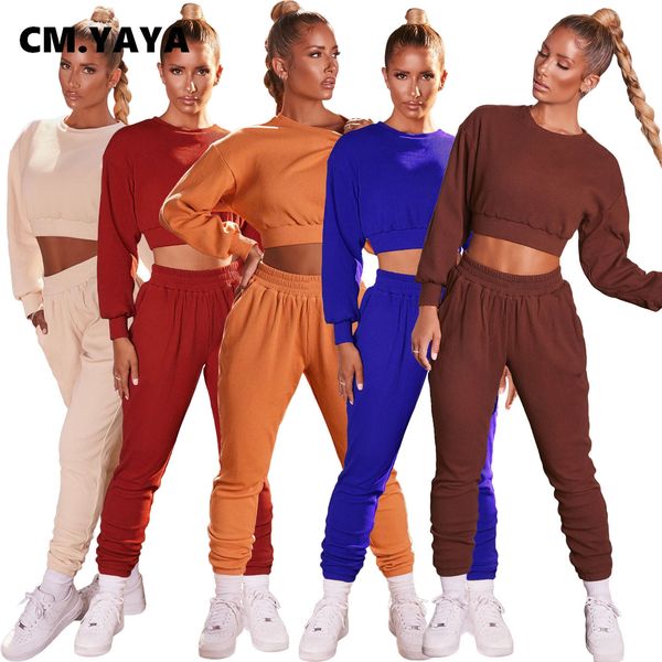

autumn winter sporty sweatsuit womens set sweatshirts jogger pants set trasuit matching two piece fitness outfitby air, White