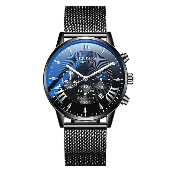 

wristwatches luxury men's wristwatch luminous waterproof watch quartz movement male clock business men multi functions., Slivery;brown