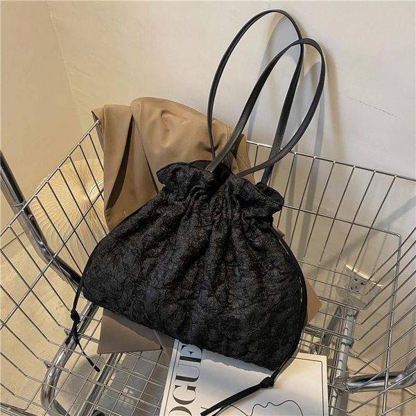 

evening bags art design 2021 shoulder bag women pleated bubble drawstring handbags bucket fashion ladies hand tote bolso mujer
