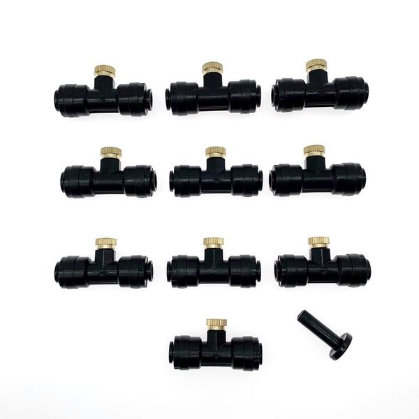 

sets low pressure misting cooling system atomizing nozzles 3/16'' connectors humidify watering landscapingc sprayer tees equipment