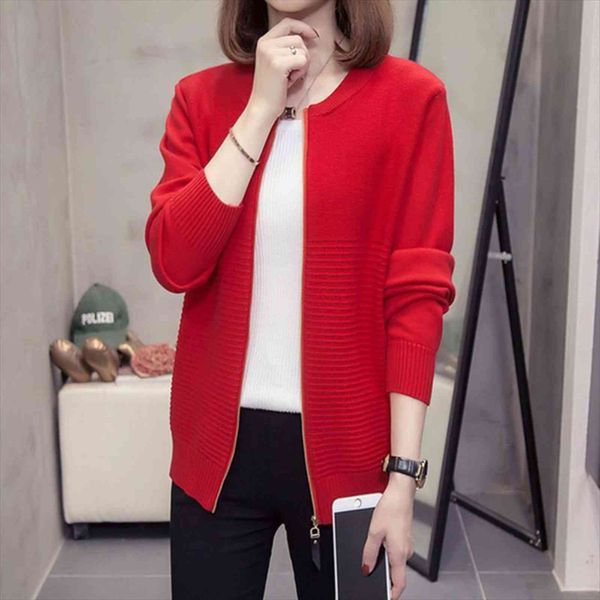 

plus size cardigan autumn women sweaters long sleeve ribbed knitted cotton red pink ladies soft outerwear female, White;black