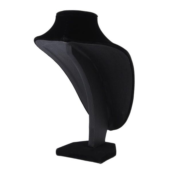 

hooks & rails 1pcs 10*15cm mini black velvet body necklace display pedestal jewelry chain holder stand for women lady girl selling