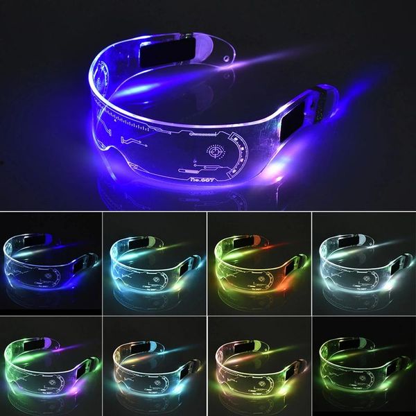

party decoration led luminous glasses gafas el wire neon light up visor eyeglasses bar eyeware for halloween christmas parties