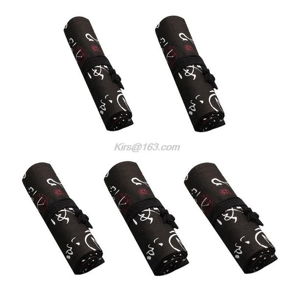 

pencil bags 12/24/36/48/72 holes cute canvas roll pen curtain bag case makeup pouch