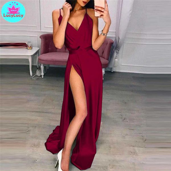 

summer v-neck with open fork and medium-length suspender dress 210603, Black;gray