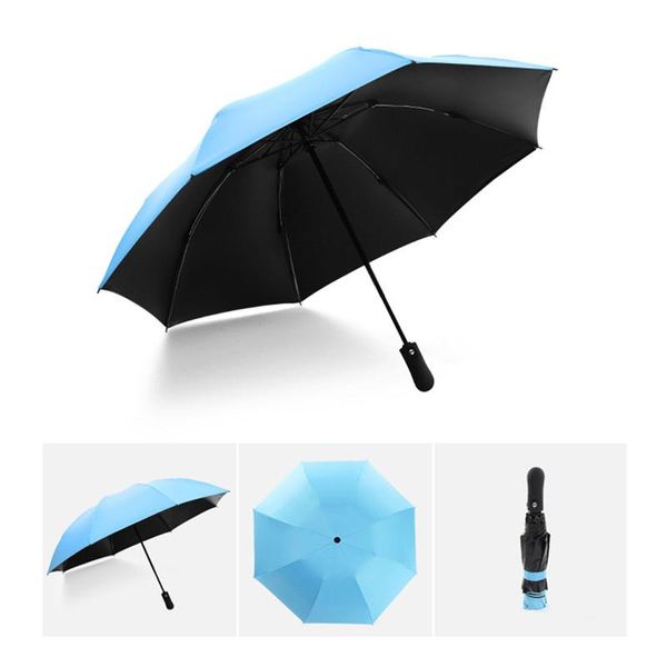 

umbrellas fully automatic folding reverse umbrella 30% car anti-receipt foreign trade sunshade black plastic #2a15