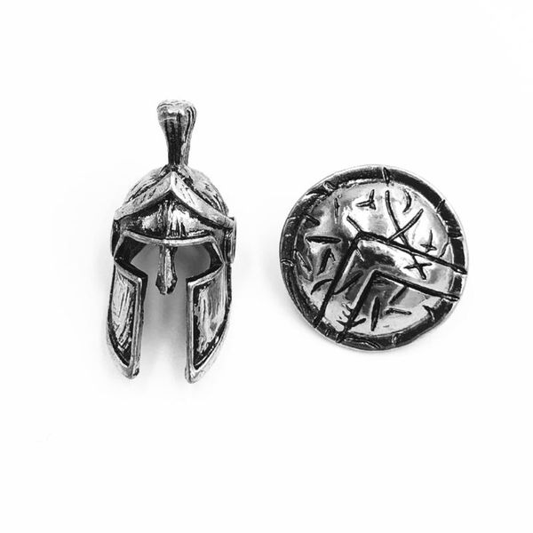 

other 2pcs/set vintage spartan helmet warriors charm beads for bracelet necklace keychain diy jewelry making accessories zinc alloy