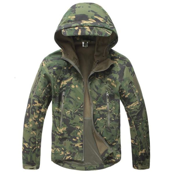 

men's hoodies & sweatshirts tactical jacket men military camouflage shark skin soft shell waterproof hooded jackets outdoor camo f, Black