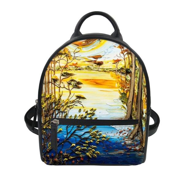 

backpack flowers design backpacks women pu leather cute small black for teen girl