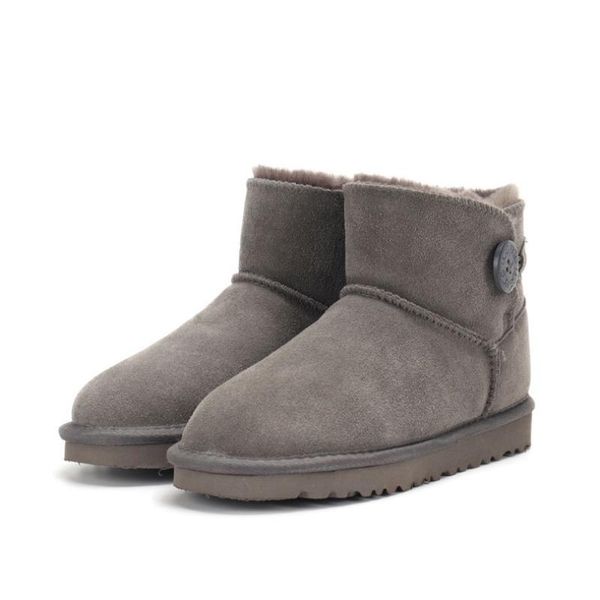 

boots 2021 button snow women's non-slip soles cotton, Black