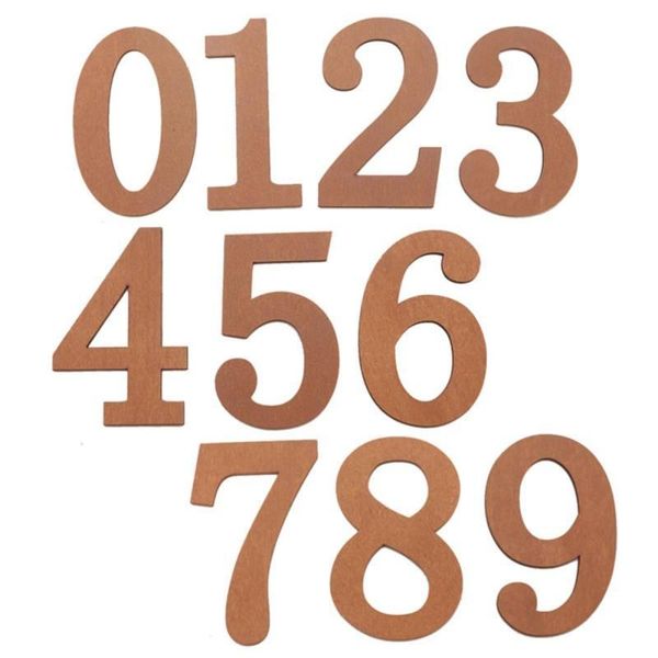 

wooden number 10pcs plywood sticker 0 to 9 chips for plate decoration art craft decorative 2021 gift wrap