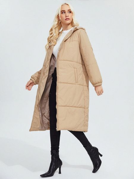 

zip up windbreaker puffer hooded coat 97ex#, Black