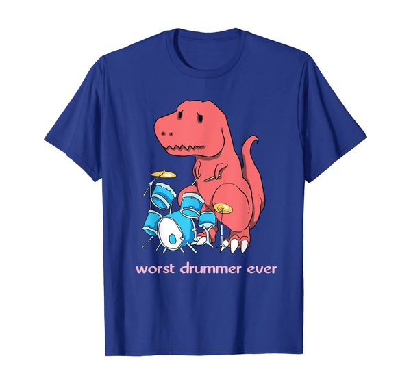 

Worst Drummer Ever - Funny Dinosaur T-Rex Drum T-Shirt, Mainly pictures