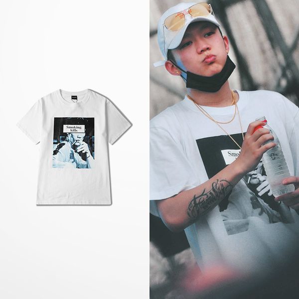 

tee hip hop skateboard short men's shirt wear smoke kill funny print t-shirts justin bieber dark souls t, White;black