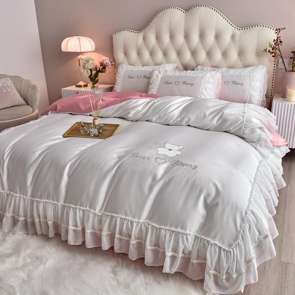 

bedding sets 2021 luxury egypt cotton elegant simple set embroidery duvet cover flat sheet pillowcases  king size 4pcs