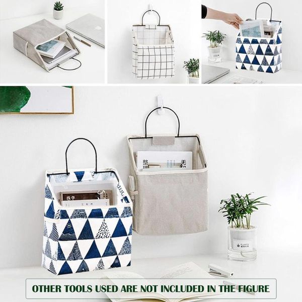

storage boxes & bins nordic multi-color bedroom bathroom kitchen multifunctional canvas wall-mounted box bag door