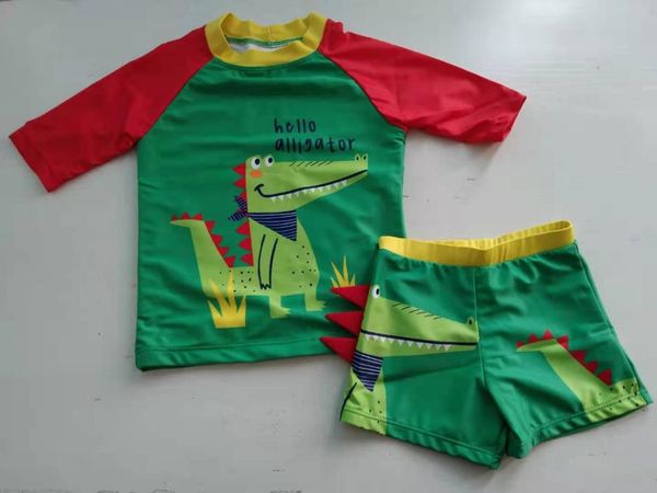 

one-pieces 2021 summer toddler kids baby boys clothes set cartoon patchwork swimwear swimsuit outfits sets children's clothing, Black