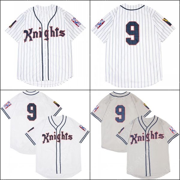 

new york knights #9 roy hobbs jerseys the natural wonderboy robert redford 1964 baseball jersey stitched, Blue;black