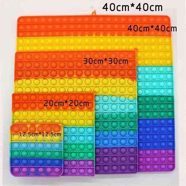 

40cm 30cm 20cm big giant large-size fidgets toy push bubble pop-its rainbow bubbler poppers board sensory pad toys stress relief puzzle fing