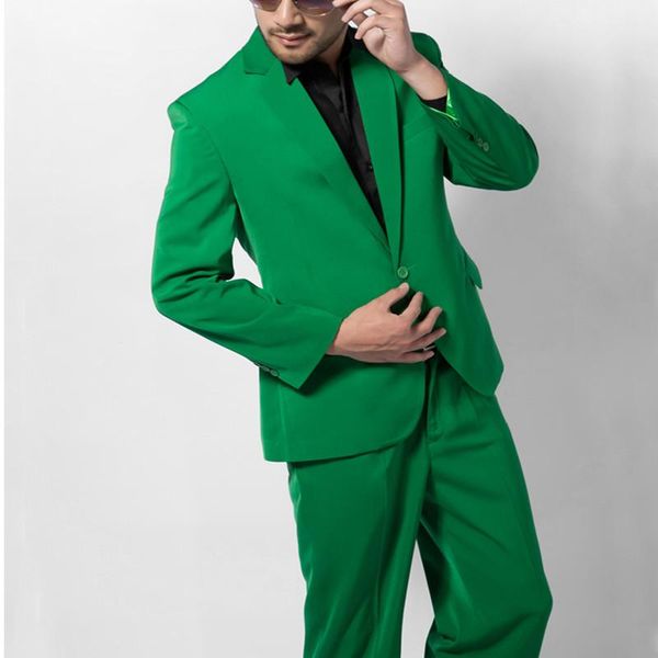 

men's suits & blazers custom made groomsmen notch lapel groom tuxedos green mens wedding man 1 buttons homecoming sui(jacket+pants) d23, White;black