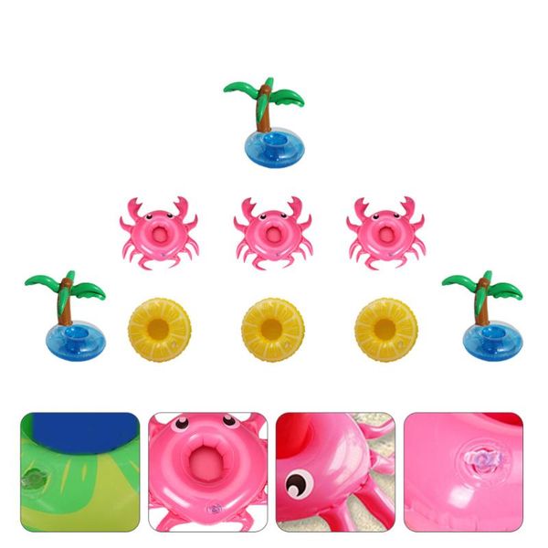 

life vest & buoy 9pcs summer pool inflatable drink holder lovely floats kids water fun toys