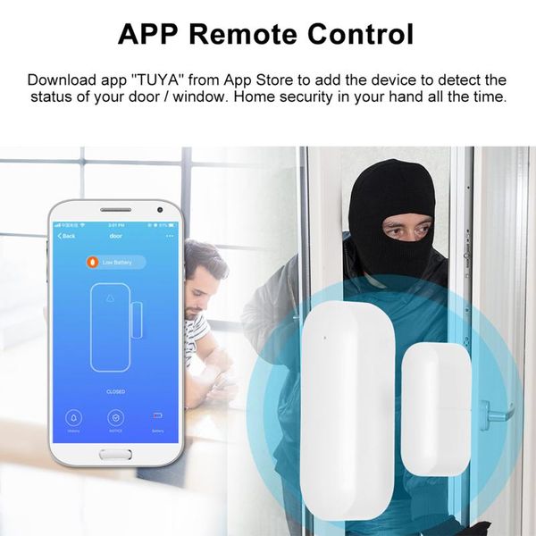 

smart home control door window sensor wifi intrusion detector security alarm works with alexa google assistant iftor rokid
