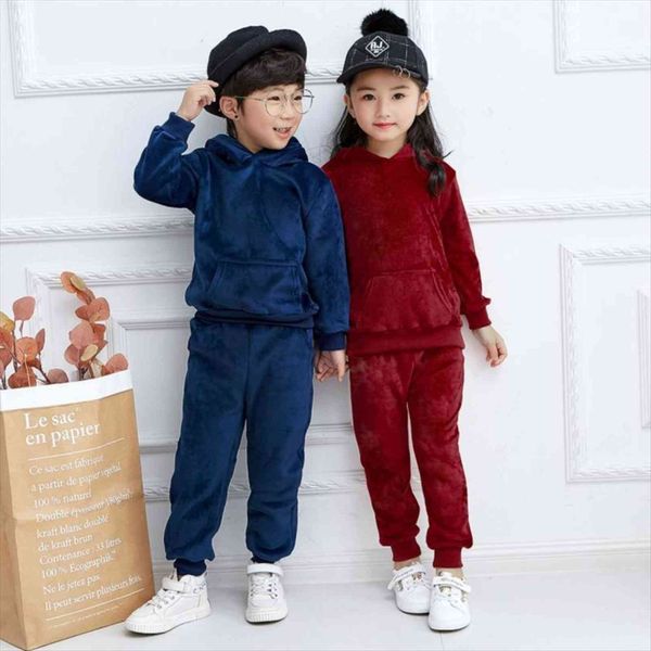 

boys girls clothing sets velour tracksuits velvet sporting clothes autumn winter kids children 2 8 y, White