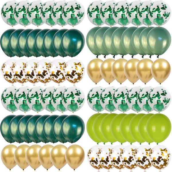 

party decoration 20pcs bean green balloons set chrome metallic confetti ballon jungle safari animal birthday decorations kids air globos