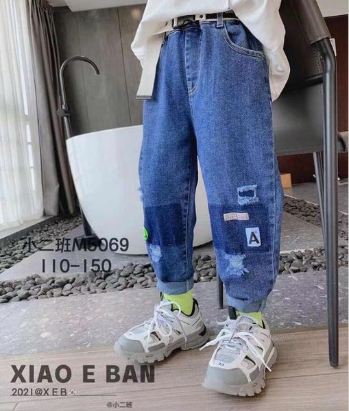

jeans 2021 wholesale girls denim long pants fashion autumn jean 4-9t b506, Blue