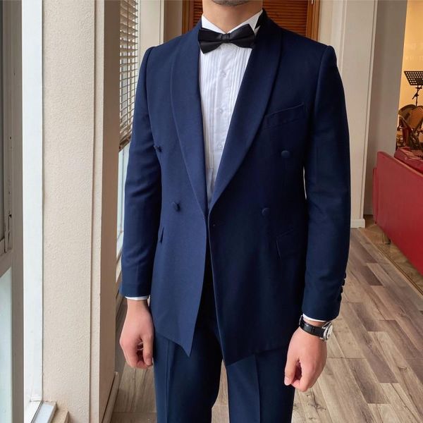 

business men luxury formal suits groom wedding double breasted blazer two piece set male slim fit office work dress suit sets men's & b, White;black
