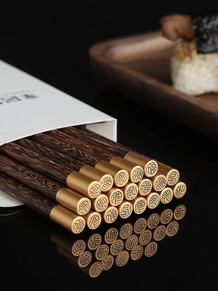 

chopsticks vintage style solid wood 10 pairs eco-friendly handmade no paint none wax home use natural tableware