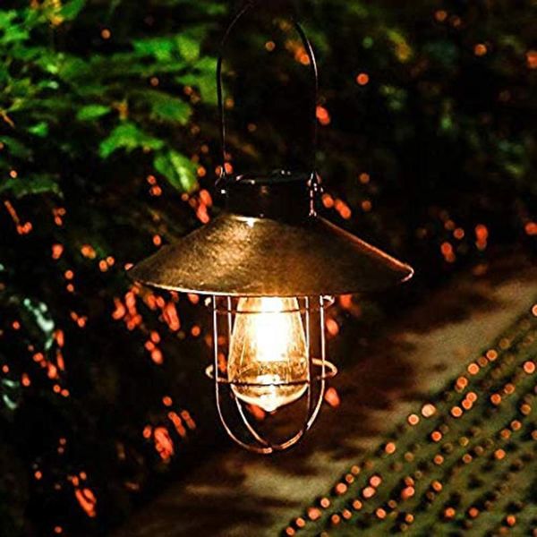 

wall lamp solar lantern outdoor hanging waterproof garden lights vintage with handle retro for front porch