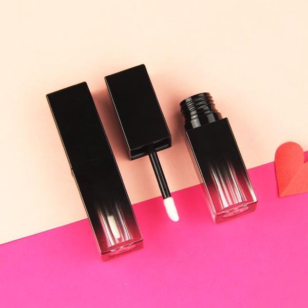 

wholesale empty custom private label liquid lipstick container lip gloss wand tube square packaging fade black1