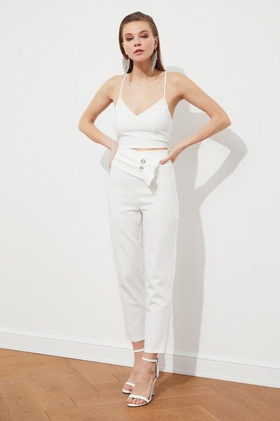 

women's pants & capris trendyol accessorized tprss21pl0408, Black;white