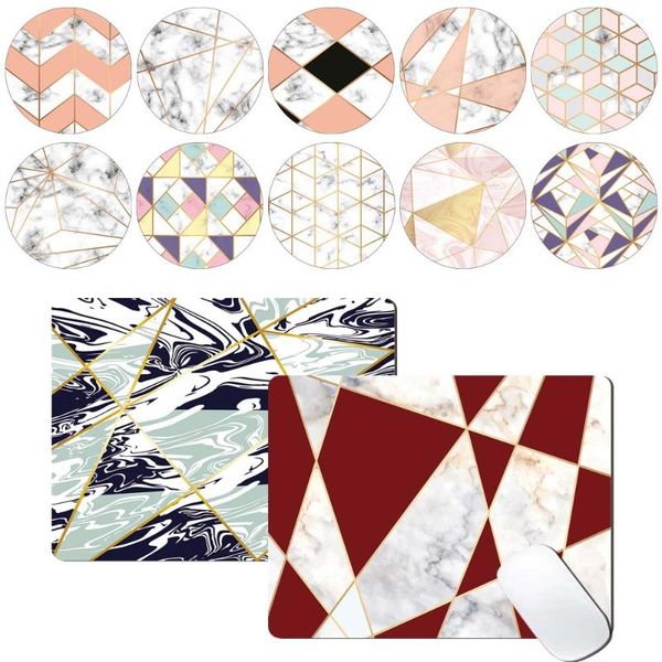 

mouse pads & wrist rests pu leather computer mouse-pad anti-slip waterproof geometry pattern mat game mousepad