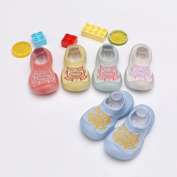 

first walkers born baby girl flats silicone non-slip soft sole shallow mouth cute cartoon boy shoes toddler socks